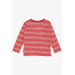 Girl's Long Sleeve T-Shirt Striped Pomegranate (Age 3-7)