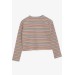 Girl's Long Sleeve T-Shirt Colorful Stripes Mixed Color (9-14 Years)