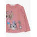 Girl's Painter Print Long Sleeve T-Shirt, Dark Pink (1-4Yrs)
