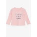 Girl's Long Sleeve T-Shirt Stone Printed Pink (5-10 Years)