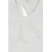 Girl's Long Sleeved T-Shirt Collar Guipureed Embroidered Ecru Ecru (5-10 Years)