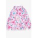 Girl's Raincoat Floral Patterned White (1-3 Years)