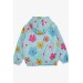 Girls' Raincoat Floral Print Turquoise (1-5 Years)