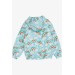 Girl Raincoat Sky Themed Cloud Pattern Turquoise (1-5 Years)