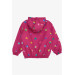 معطف مطري للفتيات بنمط قلوب فوشيا (1-5 سنوات)