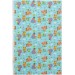 Newborn Baby Blanket Spring Themed Animal Pattern Turquoise