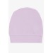 قبعة  للبنات حديثات الولادة لون ليلكي