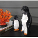 Road Statue Decoration Set With Tie, Penguin Ornament, New Year Gift 2Pcs