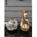 2 Pieces 3D Elephant And Giraffe Shaped Vase/Tablet Vase Set Decor