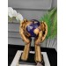 Hands Holding Globe Decorative Piece, Globe In Hand, Living Room And Office Decor