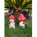 2-Piece Garden Decor Set| Mushroom Figurine + Hedgehog Figurine