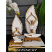 2-Piece Yoga/Yoga Girl Figurine Decoration Set With White And Gold Details