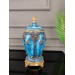 Decorative Vase With Ornate Cover, Classic Ottoman Style, Blue Color