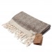 Smyrna 100% Cotton, Pair Of Hand, Face And Foot Towels, Peshkir 40*100 Cm Herringbone Pattern Beige