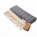 Smyrna 100% Cotton, Pair Of Hand Face Foot Towel, Peshkir 40*100 Cm Herringbone Pattern Smoked