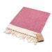 Smyrna 100% Cotton, Pair Of Hand Face And Foot Towels, Peshkir 40*100 Cm Diamond Pattern Fuchia