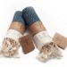 Smyrna 100% Cotton, Pair Of Hand Face Foot Towel, Peshkir 40*100 Cm Diamond Pattern Navy Blue
