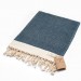 Smyrna 100% Cotton, Pair Of Hand Face Foot Towel, Peshkir 40*100 Cm Diamond Pattern Navy Blue