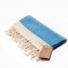 Smyrna 100% Cotton, Pair Of Hand Face Foot Towel, Peshkir 40*100 Cm Diamond Pattern Blue