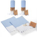 Smyrna 100% Cotton, 2-Pack Hand, Face And Foot Towel, Peshkir 40*100 Cm Orientina Pattern Light Blue