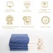 طقم منشفة وجه/منديل 100٪ قطن مكون من 4 قطع متعدد الاستعمالات لون أزرق