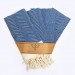 طقم منشفة وجه/منديل 100٪ قطن مكون من 4 قطع متعدد الاستعمالات لون أزرق داكن