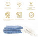 Smyrna 100% Cotton, 4-Pack Guest Hand Face Towel, Napkin 38*66 Cm, Absorbent, Diamond Pattern Night Blue