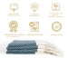 Smyrna 100% Cotton, 4-Pack Guest Hand Face Towel, Napkin 38*66 Cm, Absorbent, Diamond Pattern Navy Blue