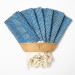 Smyrna 100% Cotton, 6 Pcs. Guest Hand Face Towel, Napkin 30*30 Cm, Absorbent, Herringbone Pattern Blue