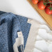 Smyrna 100% Cotton, 6 Pcs. Guest Hand Face Towel, Napkin 30*30 Cm, Absorbent, Diamond Pattern Blue