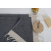 Smyrna 100% Cotton, 6 Pcs. Guest Hand Face Towel, Napkin 30*45 Cm, Absorbent, Diamond Pattern Smoked