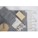 Smyrna 100% Cotton, 6 Pcs. Guest Hand Face Towel, Napkin 30*45 Cm, Absorbent, Diamond Pattern Gray
