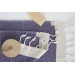 Smyrna 100% Cotton, 6 Pcs. Guest Hand Face Towel, Napkin 30*45 Cm, Absorbent, Diamond Pattern Purple