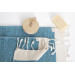 Smyrna 100% Cotton, 6 Pcs. Guest Hand Face Towel, Napkin 30*45 Cm, Absorbent, Diamond Pattern Turkuaz