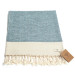 Smyrna 100% Cotton Absorbent Peshtemal Beach Bath Towel 94*180 Cm Herringbone Pattern Light Blue