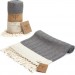 Smyrna 100% Cotton Absorbent Peshtemal Beach Bath Towel 94*180 Cm Herringbone Pattern Smoked
