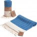 Smyrna 100% Cotton Absorbent Peshtemal Beach Bath Towel 94*180 Cm Herringbone Pattern Blue