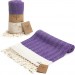 Smyrna 100% Cotton Absorbent Peshtemal Beach Bath Towel 94*180 Cm Herringbone Pattern Purple