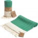 Smyrna 100% Cotton Absorbent Peshtemal Beach Bath Towel 94*180 Cm Herringbone Pattern Water Green