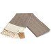 Smyrna 100% Cotton Absorbent Peshtemal Beach Bath Towel 94*180 Cm Herringbone Pattern Coffee With Milk
