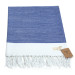 Smyrna 100% Cotton Absorbent Peshtemal Beach Bath Towel 94*180 Cm Sergeant Pattern Black Blue