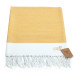 Smyrna 100% Cotton Absorbent Peshtemal Beach Bath Towel 94*180 Cm Sergeant Pattern Yellow