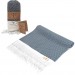Smyrna 100% Cotton Absorbent Peshtemal Beach Bath Towel 94*180 Cm Diamond Pattern Navy Blue