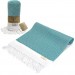 Smyrna 100% Cotton Absorbent Peshtemal Beach Bath Towel 94*180 Cm Diamond Pattern Mint