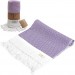 Smyrna 100% Cotton Absorbent Peshtemal Beach Bath Towel 94*180 Cm Diamond Pattern Purple