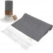Smyrna 100% Cotton Absorbent Peshtemal Beach Bath Towel 94*180 Cm Diamond Pattern Black