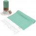 Smyrna 100% Cotton Absorbent Peshtemal Beach Bath Towel 94*180 Cm Diamond Pattern Water Green