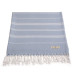 Smyrna 100% Cotton Absorbent Peshtemal Beach Bath Towel 94*180 Cm Classic Pattern Light Blue