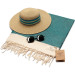 Smyrna 100% Cotton Absorbent Peshtemal Beach Bath Towel 94*180 Cm Vintage Pattern Petrol