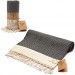 Smyrna 100% Cotton Absorbent Peshtemal Beach Bath Towel 94*180 Cm Vintage Pattern Black
